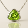 Trillion Peridot Solitaire Pendant White Gold