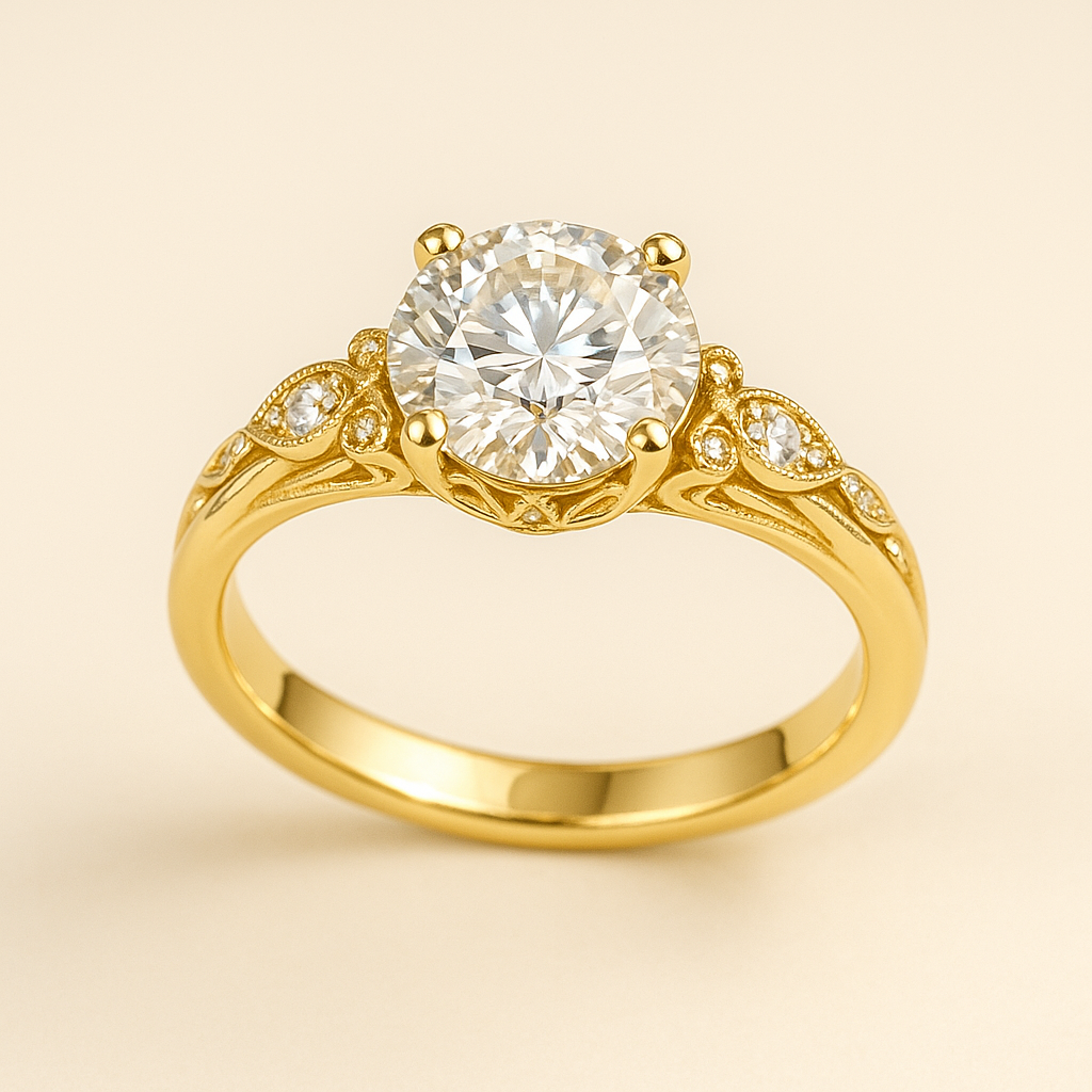 Vintage-Inspired Round Diamond Ring