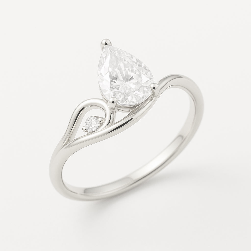 Yellow-Gold-Teardrop-Lab-Diamond-Ring