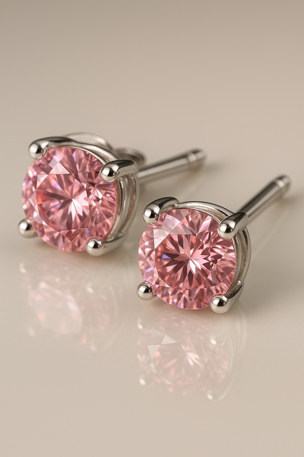 Old Main Gem Co. Strength in Pink Stud Earrings in Sterling Silver