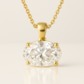 Oval Emerald Solitaire Pendant Yellow Gold