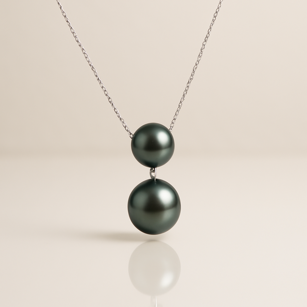 Single Tahitian Pearl Pendant Necklace White Gold