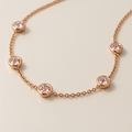 OMGC Pink Diamond Station Necklace in 14K Rose Gold (0.30ctw)