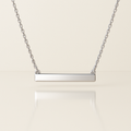 White Gold Minimalist Bar Pendant Necklace