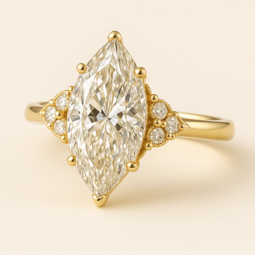 Yellow-Gold-Marquise-Lab-Diamond-Ring