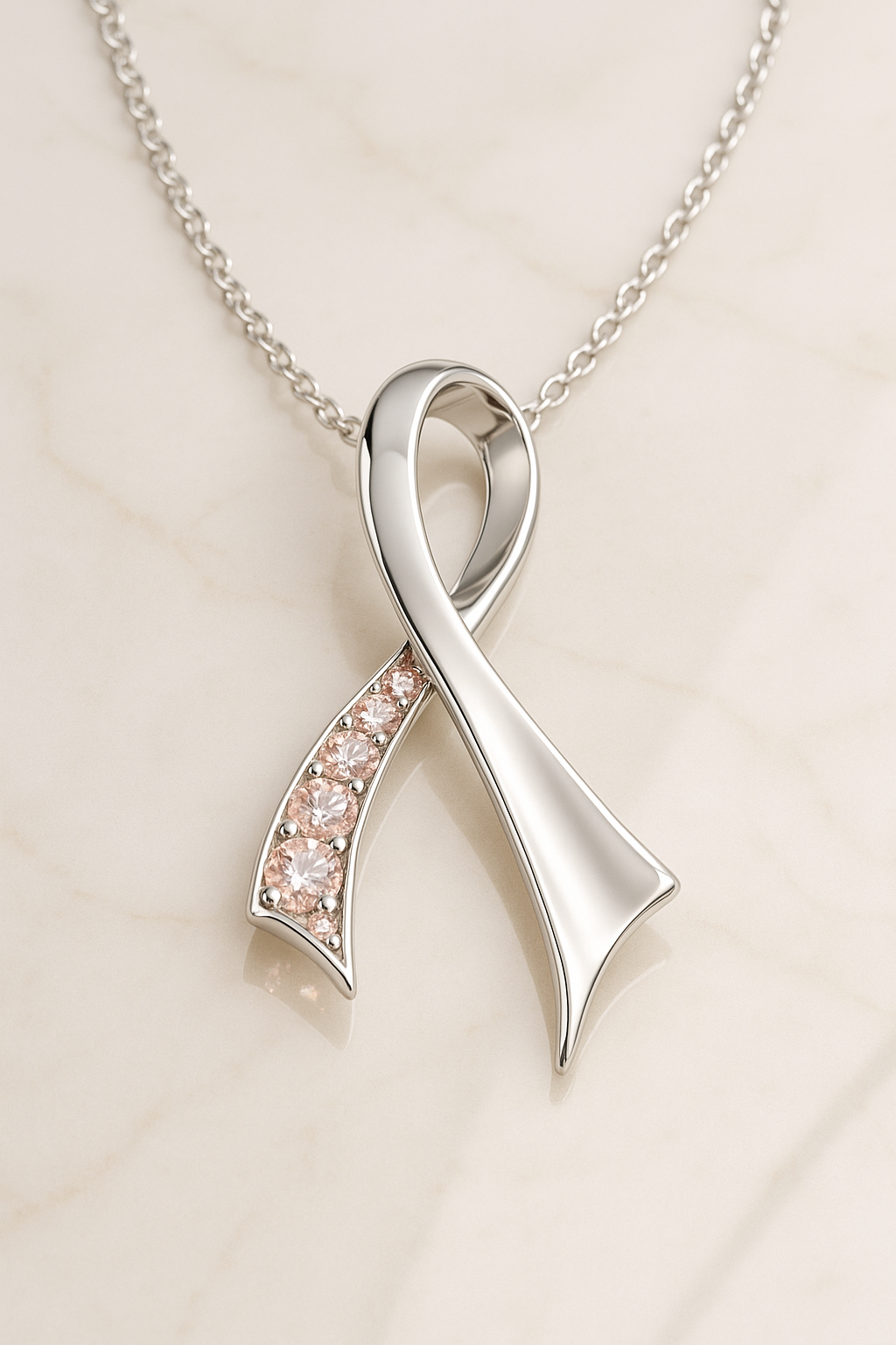 Old Main Gem Co. Strength in Pink Ribbon Pendant Necklace