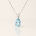 Pear Aquamarine Drop Pendant White Gold