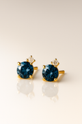 London blue topaz crown studs