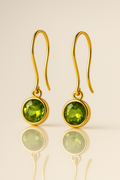 Round peridot bezel dangles