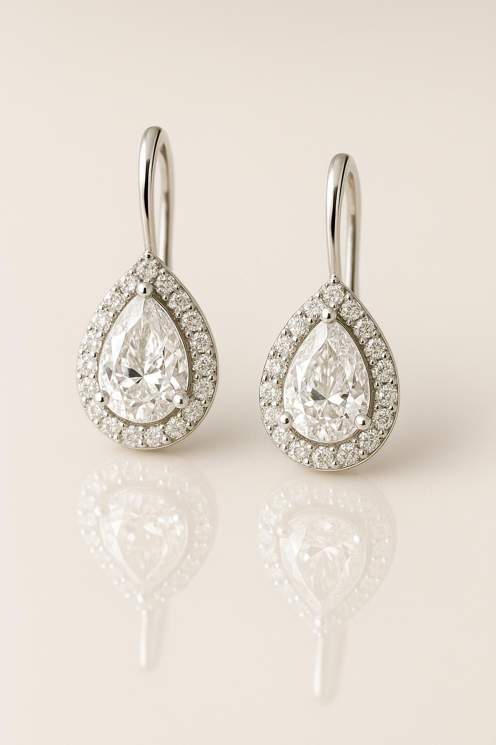 Pear-Halo-Diamond-Earrings
