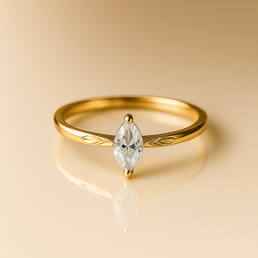 Sunburst Halo Ring – Rose Cut Diamond in 14K Gold