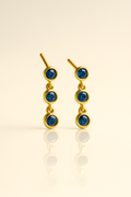 Custom blue topaz curved trio drops