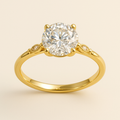 Round Diamond Ring with Marquis Accents