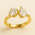 Toi et Moi Round & Pear Diamond Ring