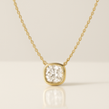 Cushion-Cut Diamond Pendant in 14K Yellow Gold