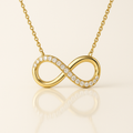 Infinity Necklace Yellow Gold Diamond Accent