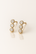 Triple lab-diamond bezel stud bars