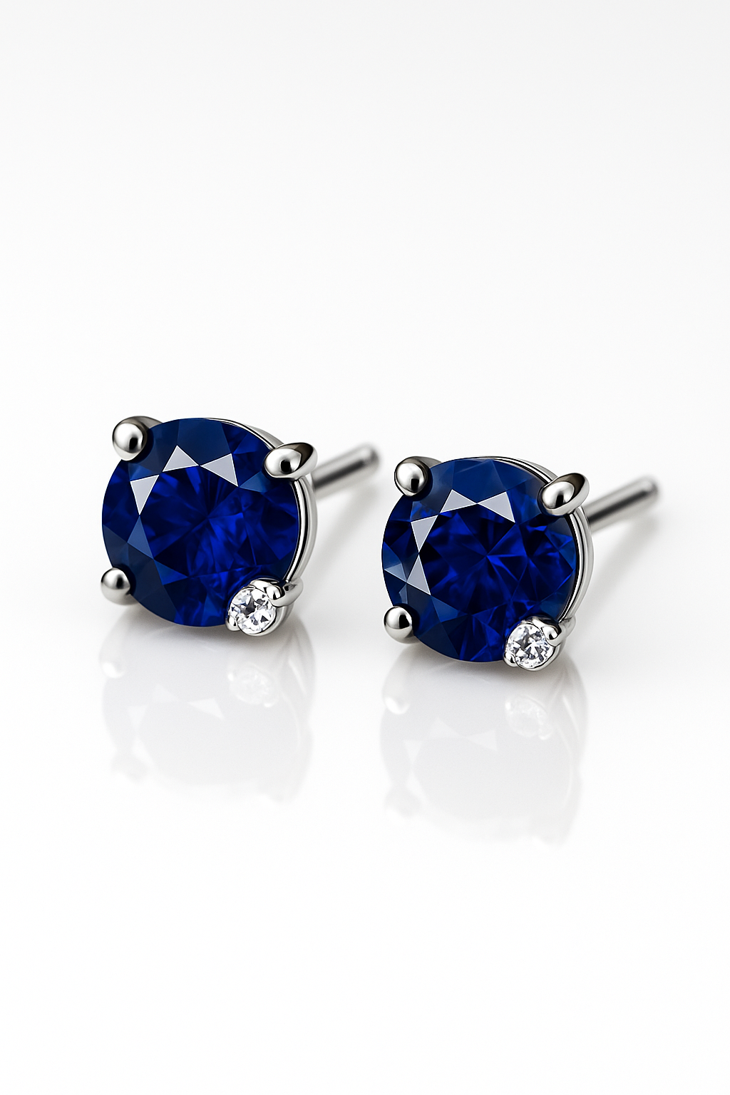 Classic sapphire studs with diamond accent