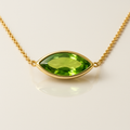 Oval Peridot Bezel Pendant Yellow Gold