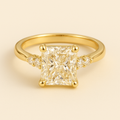 Princess Cut Diamond with Pavé Band