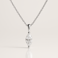 Marquise Diamond Solitaire Pendant White Gold