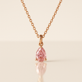OMGC Pear Pink Diamond Drop Necklace in 14K Rose Gold (1.25ct)