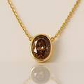 Honey Ember Necklace – 3ct Lab Brown Diamond in 14K Gold