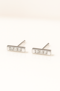 Diamond trio bar studs