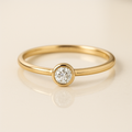 Bezel Solitaire – Minimalist Diamond Ring in 14K Gold