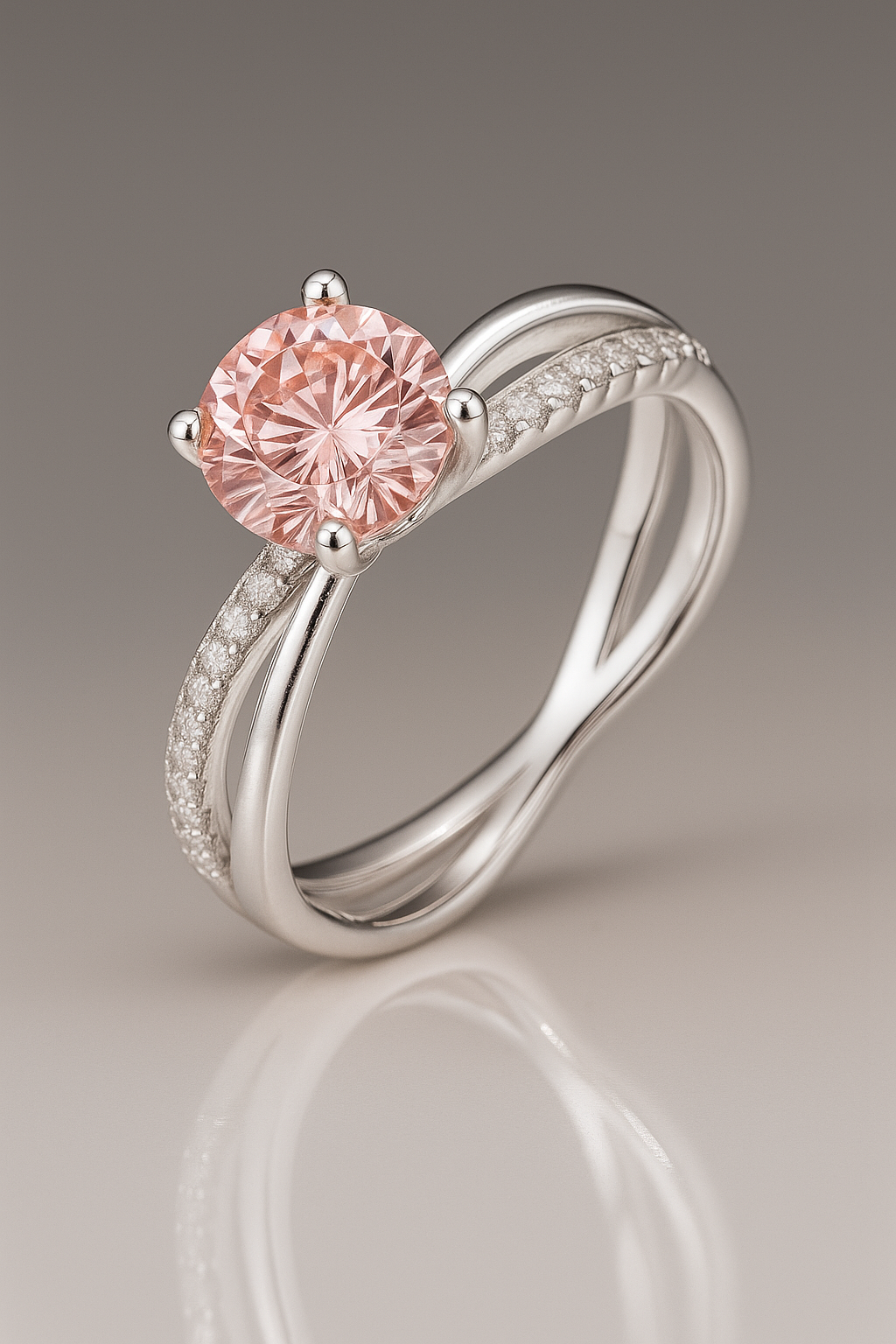 Old Main Gem Co. Strength in Pink Diamond Accent Silver Ring