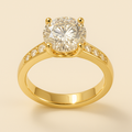 Round Diamond Solitaire with Channel Set Band