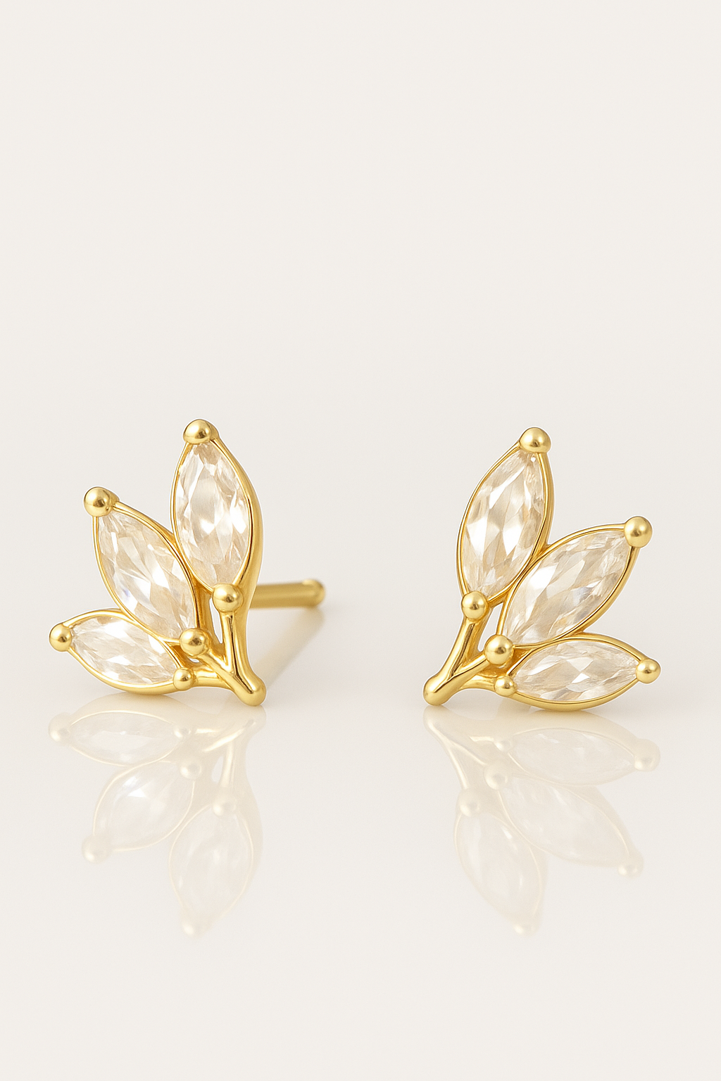 Diamond leaf cluster studs