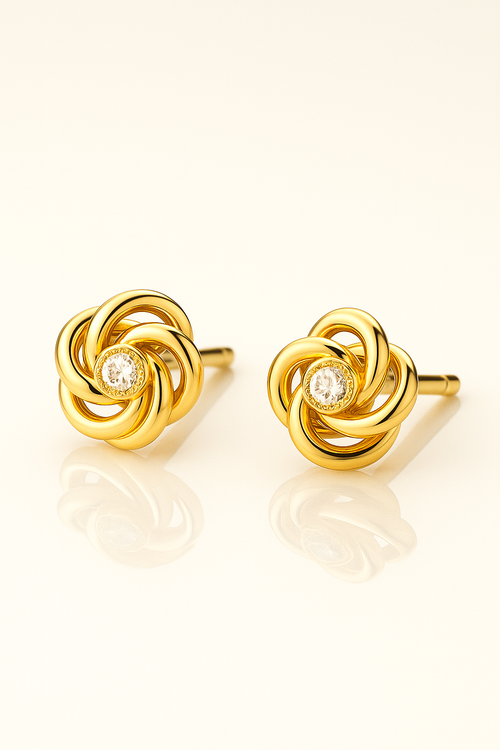 Classic gold knot studs