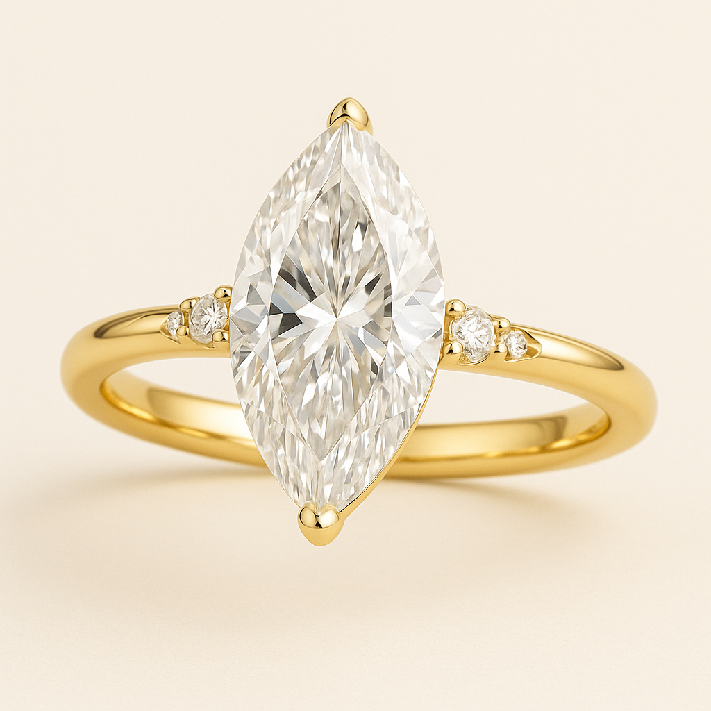 Marquise-Diamond-Three-Stone-Ring