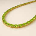 OMGC Peridot Tennis Necklace in 14K Yellow Gold (~10.0ctw)