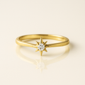 Leaf Engraved Marquise Ring – 14K Gold Dainty Design