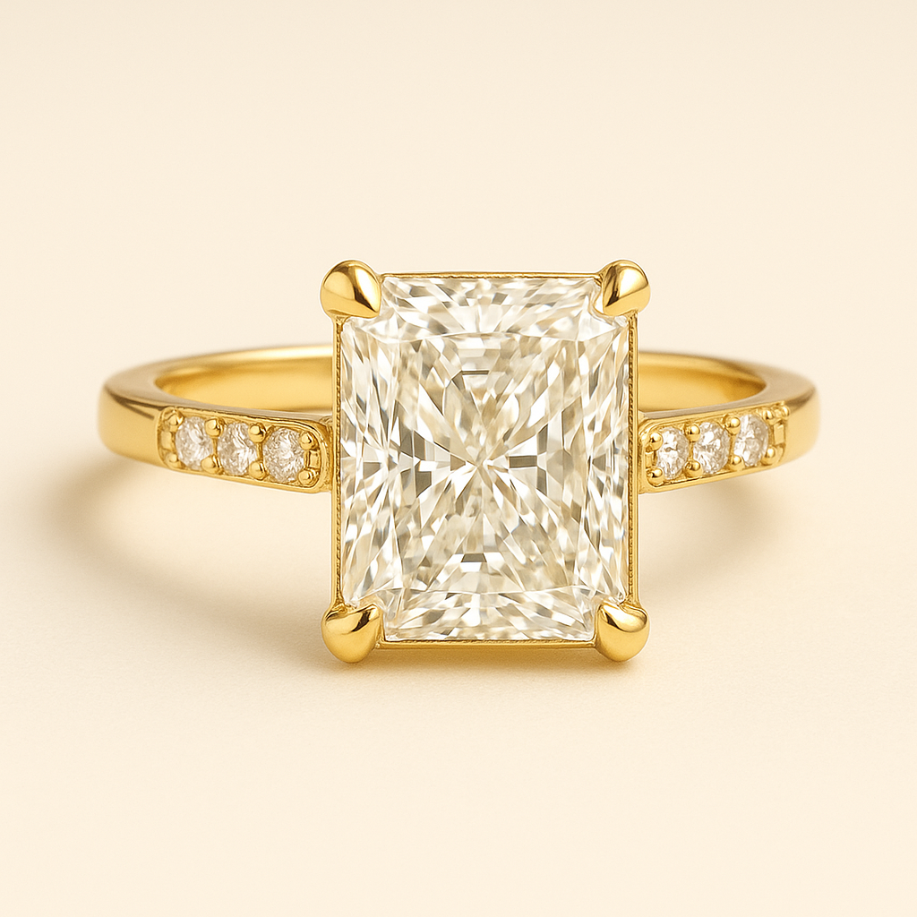 Radiant Cut Diamond with Petite Pavé Band