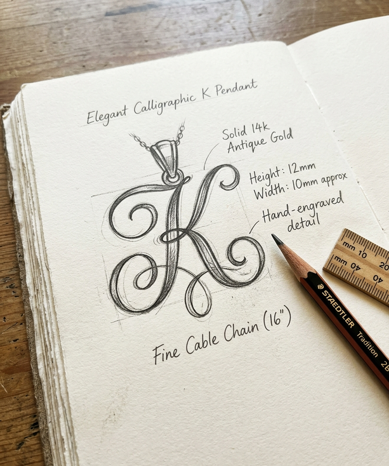 K Initial Necklace