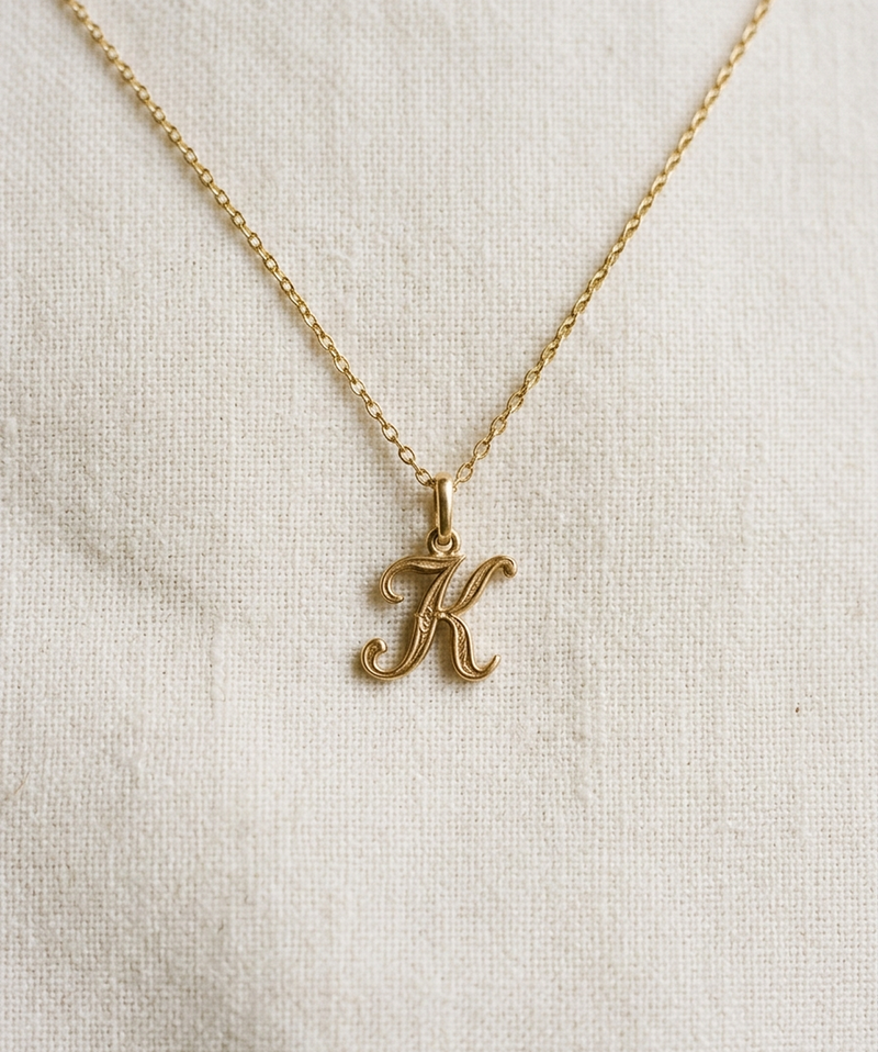 K Initial Necklace