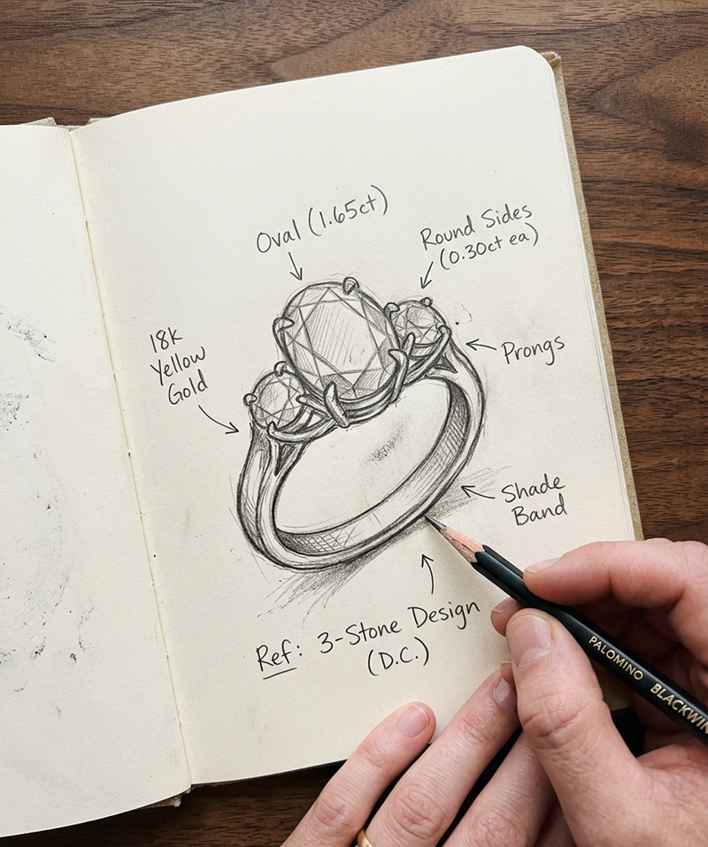 Hannah's Oval Three-Stone
