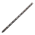 matte Finish Gun Metal Ip Deer Antler Inlay Link Bracelet (br099gm)