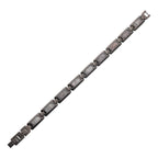 matte Finish Gun Metal Ip Deer Antler Inlay Link Bracelet (br099gm)