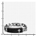 Carbon Fiber Cross And Adjustable Id Bracelet