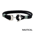 Black Paracord Rope With Steel Anchor Clasp Bracelet (br32011)