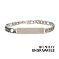 Steel Engravable Double Id Plate With Curb Chain Bracelet