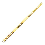 18k Gold Ip Engravable Double Id Plate With Curb Chain Bracelet