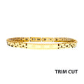 Trim Cut With Etched Cross 18k Gold Plated Bracelet (br42187gp)