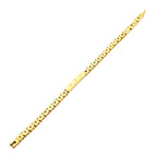 Trim Cut With Etched Cross 18k Gold Plated Bracelet (br42187gp)