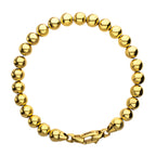 8mm Polished Finish 18Kt Gold IP Steel Bead Bracelet