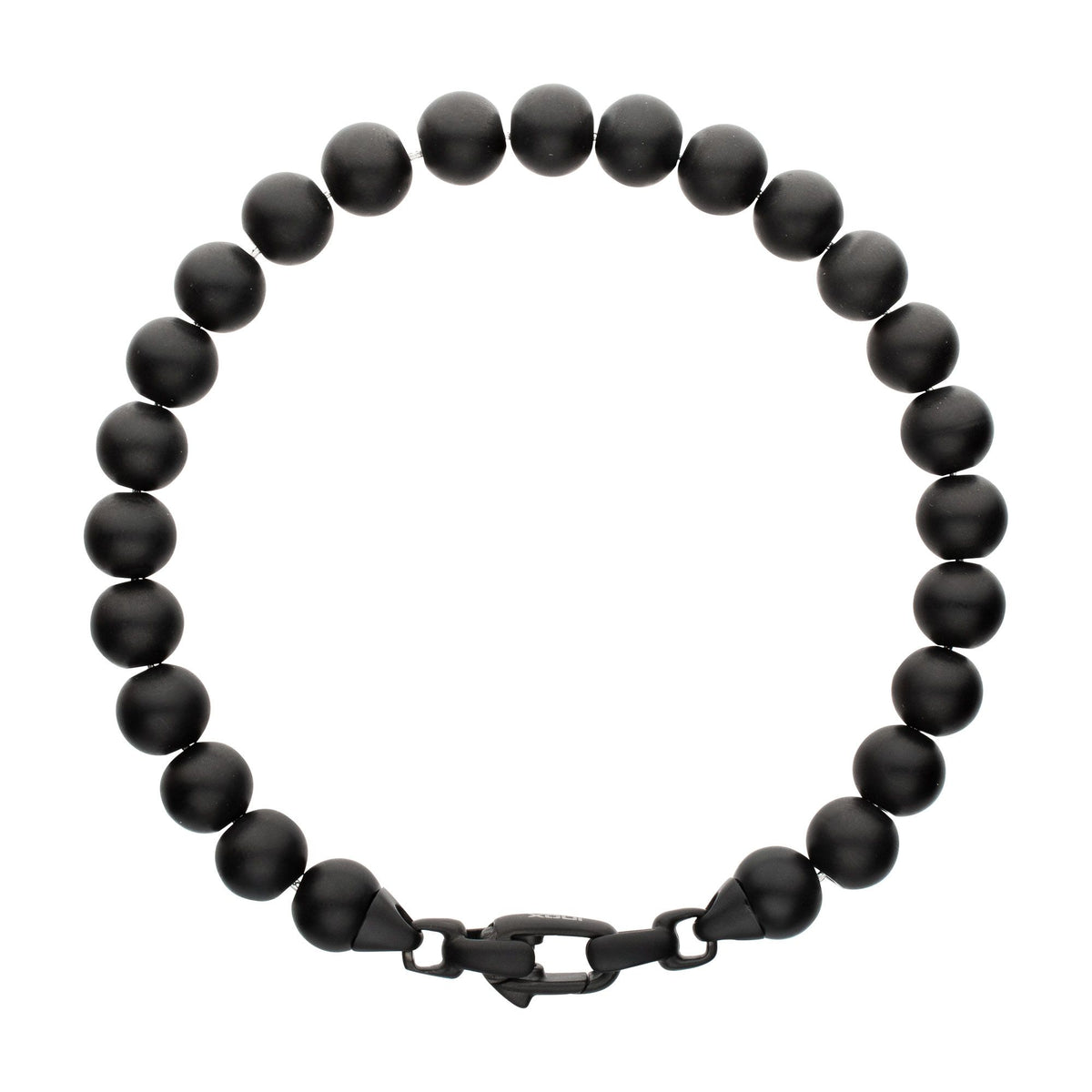 8mm Matte Black IP Steel Bead Bracelet